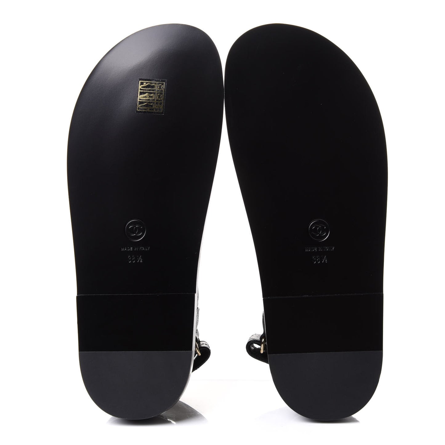 Grained Calfskin Velcro Dad Sandals 38.5 Black