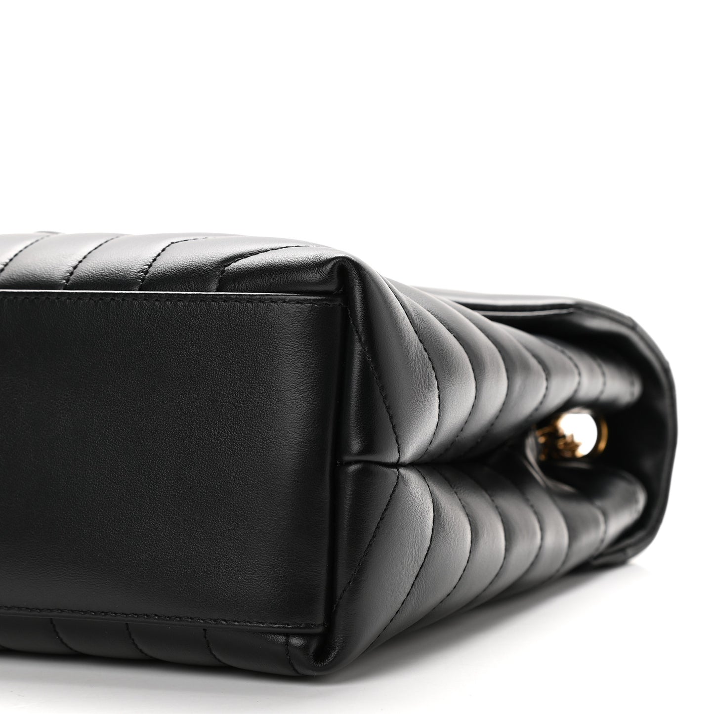 Calfskin Y Quilted Monogram Medium Loulou Chain Satchel Black