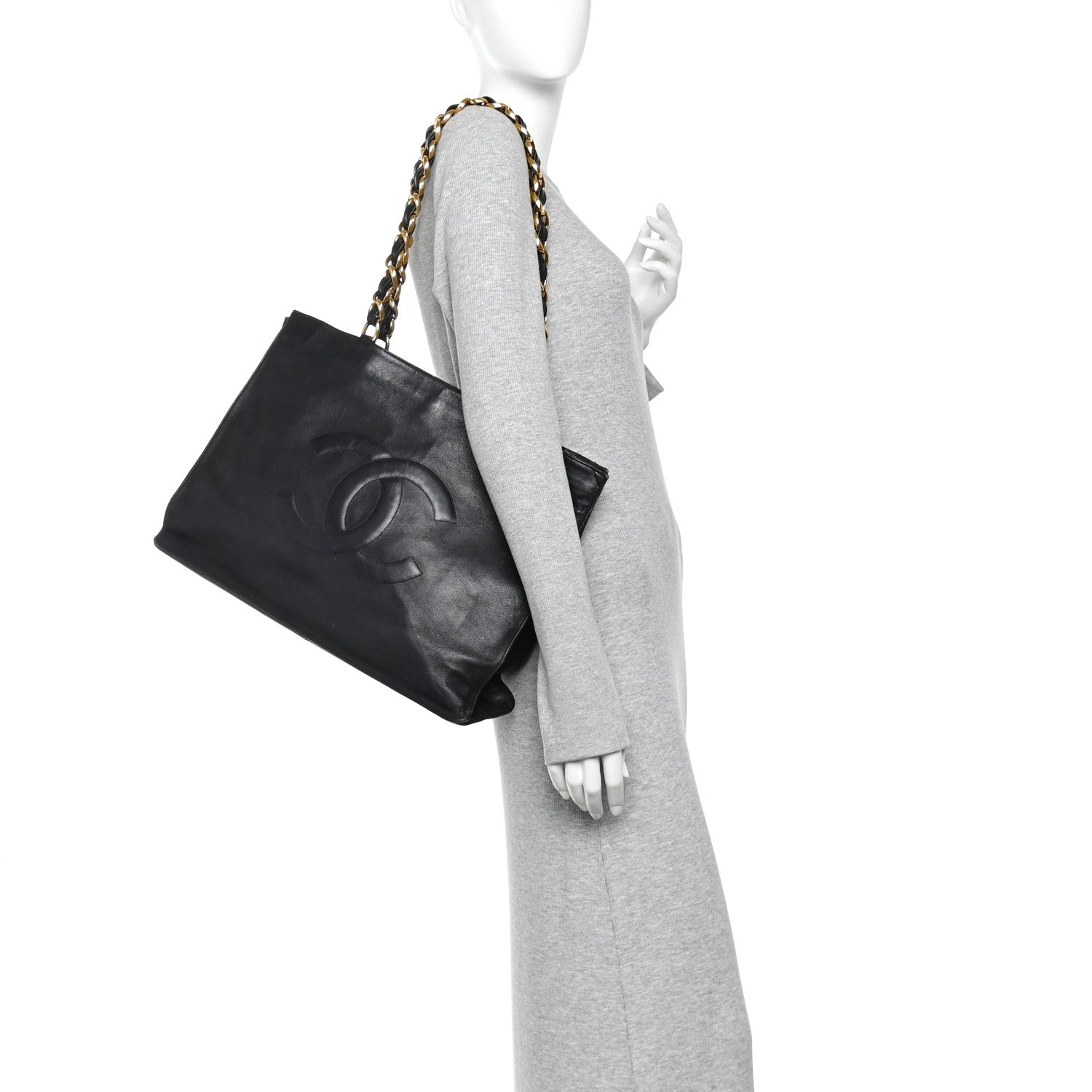 Chanel Lambskin CC Tote Black 2 of 10