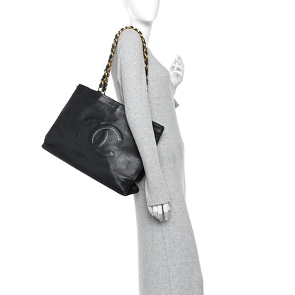 Chanel Lambskin CC Tote Black 2 of 10