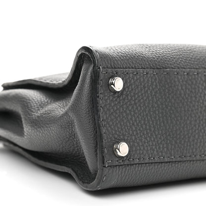 Fendi Cuoio Romano Selleria Bi-Color Medium Peekaboo Iconic Satchel Asfalto Latte 10 of 12