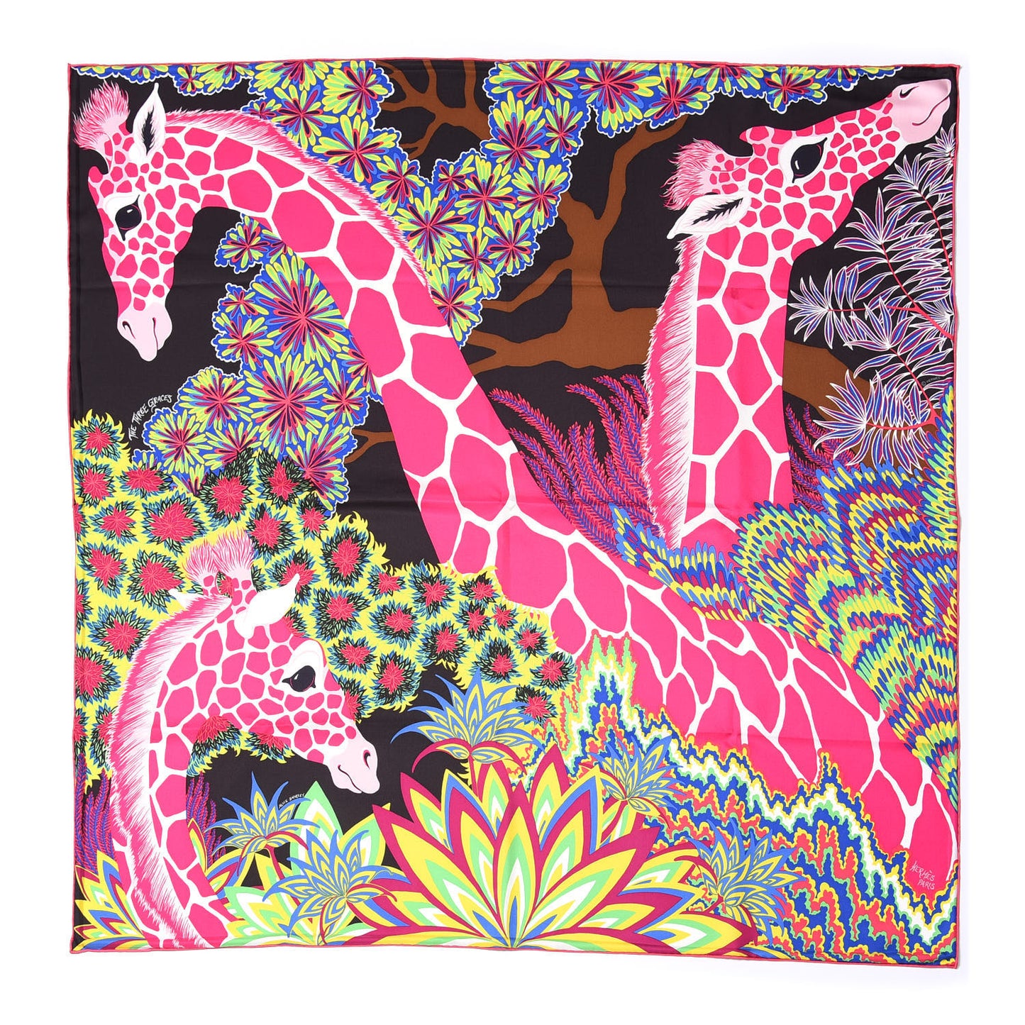 Silk The Three Graces Scarf 90 Chocolate Rose Vif