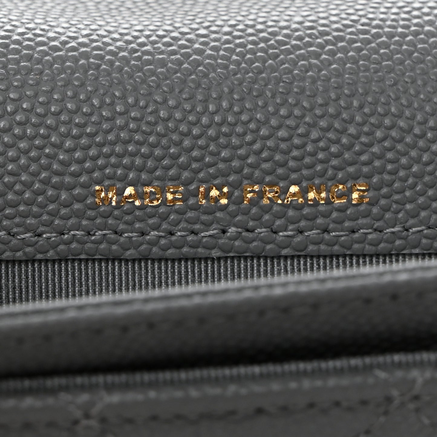 Caviar Quilted Flap Card Holder Wallet Dark Grey