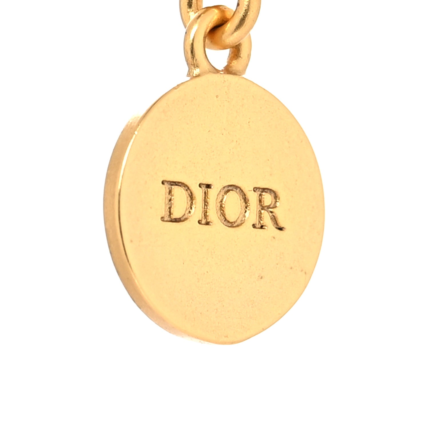 Christian Dior Metal Resin CD Logo Chain Choker Gold Raspberry 5 of 5