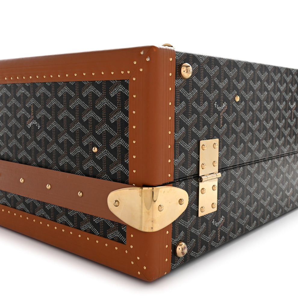 Goyard Goyardine Grand Hotel Trunk 55 Black Tan 1997522 – FASHIONPHILE
