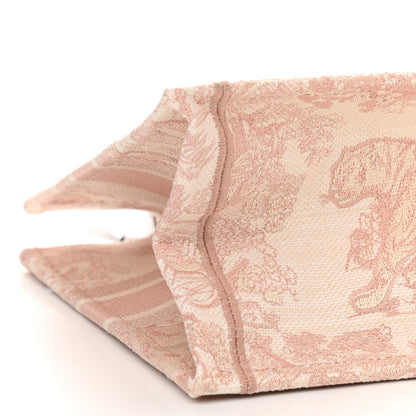 Christian Dior Canvas Toile De Jouy Embroidered Medium Book Tote Rose 8 of 9