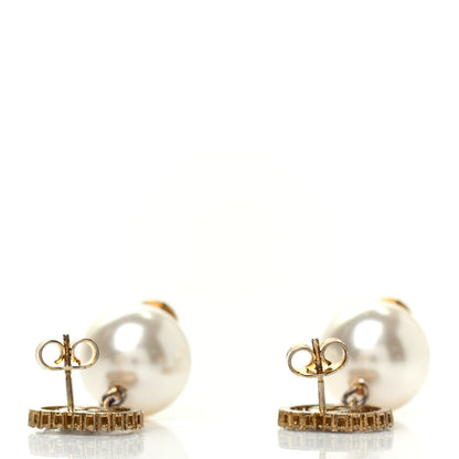 Gucci Metal Crystal Pearl Interlocking G Earrings Shiny Gold 5 of 8