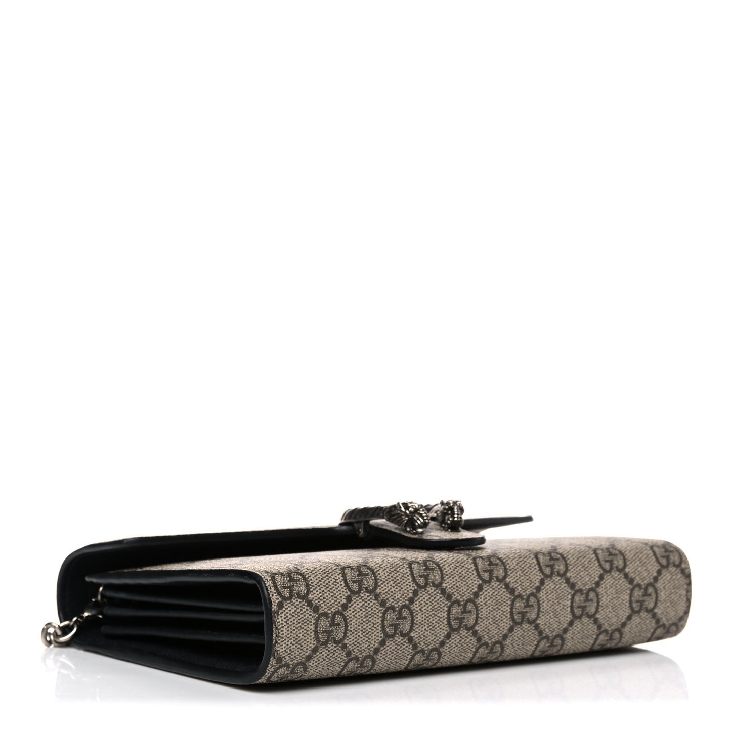 GG Supreme Monogram Mini Dionysus Chain Wallet Beige Black