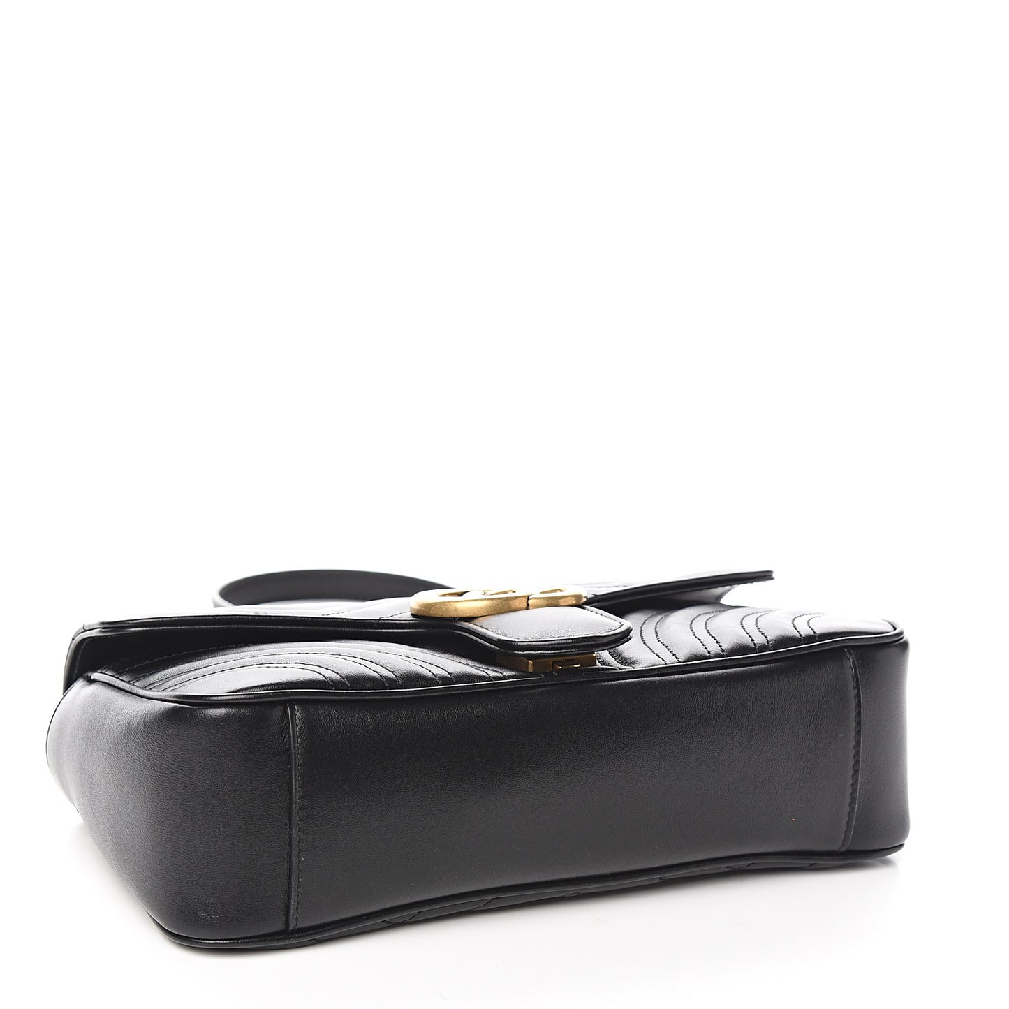 Calfskin Matelasse Small GG Marmont Shoulder Bag Black