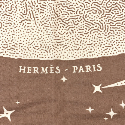 Hermes Silk Cashmere Clair De Lune Shawl 140 Camel White 3 of 3