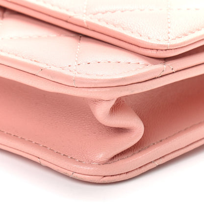 Chanel Lambskin Quilted Trendy CC Wallet On Chain WOC Pink 10 of 12