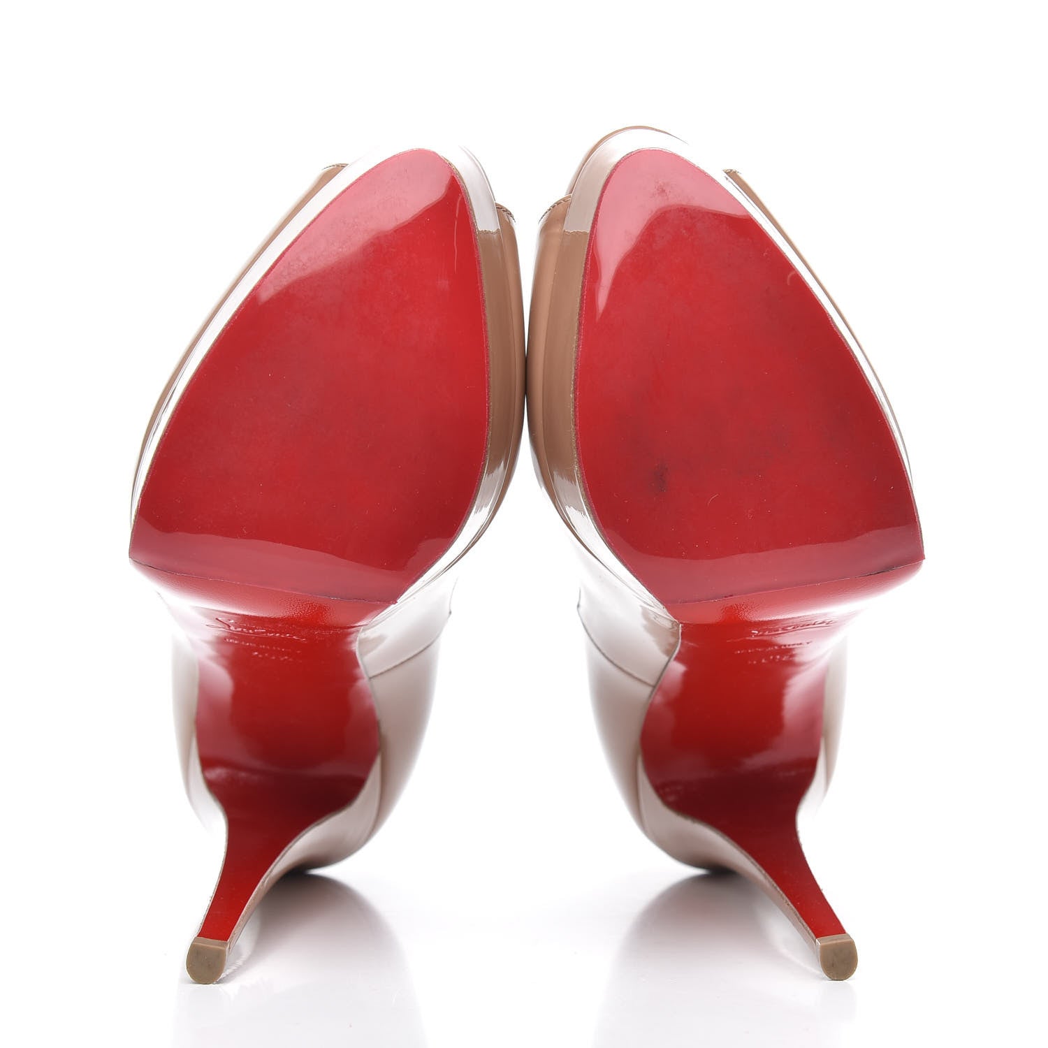 Christian Louboutin Patent Lady Peep 150 Pumps 40.5 Nude 5 of 9