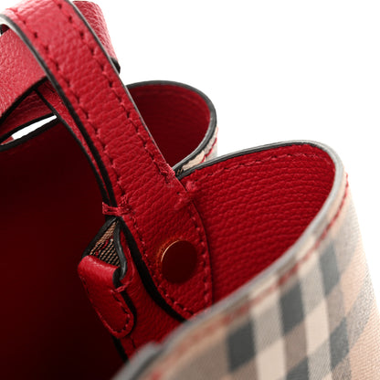 Burberry Haymarket Check Colours Small Lorne Bucket Crossbody Poppy Red 12 of 12