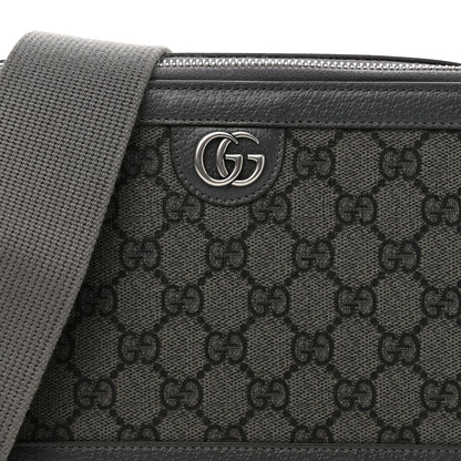 Gucci GG Supreme Monogram Textured Dollar Calfskin Small Ophidia Top Handle Shoulder Grey Black Graphite Grey 8 of 10