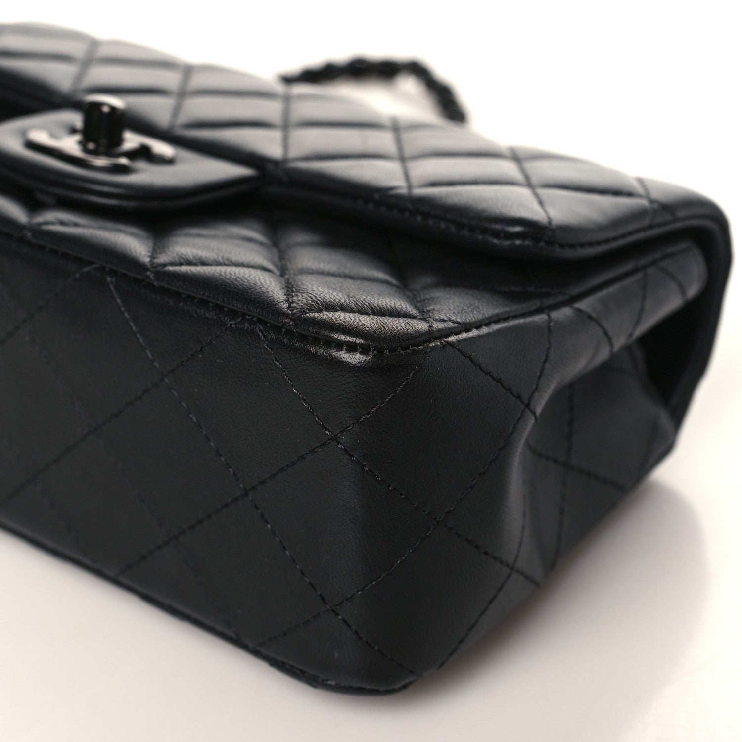 Chanel Lambskin Quilted Mini Rectangular Flap So Black 9 of 10