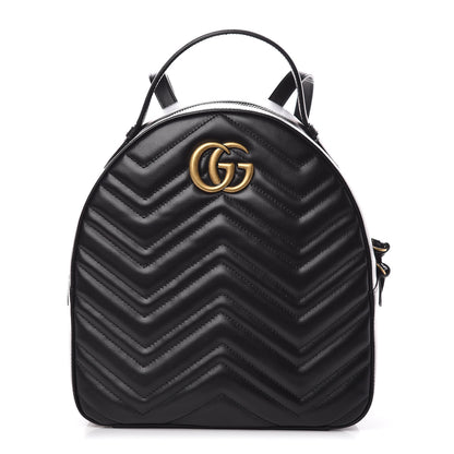 Gucci Calfskin Matelasse GG Marmont Backpack Black 1 of 9
