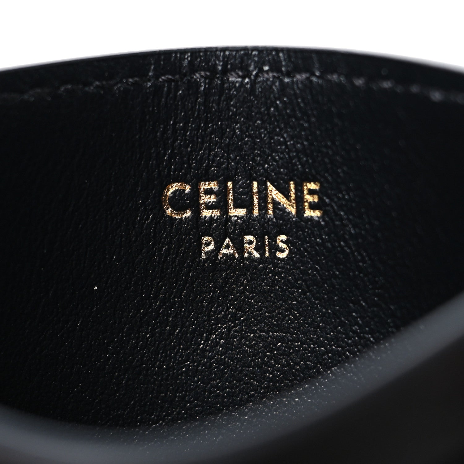 Celine Shiny Calfskin Triomphe Card Holder Black 6 of 7