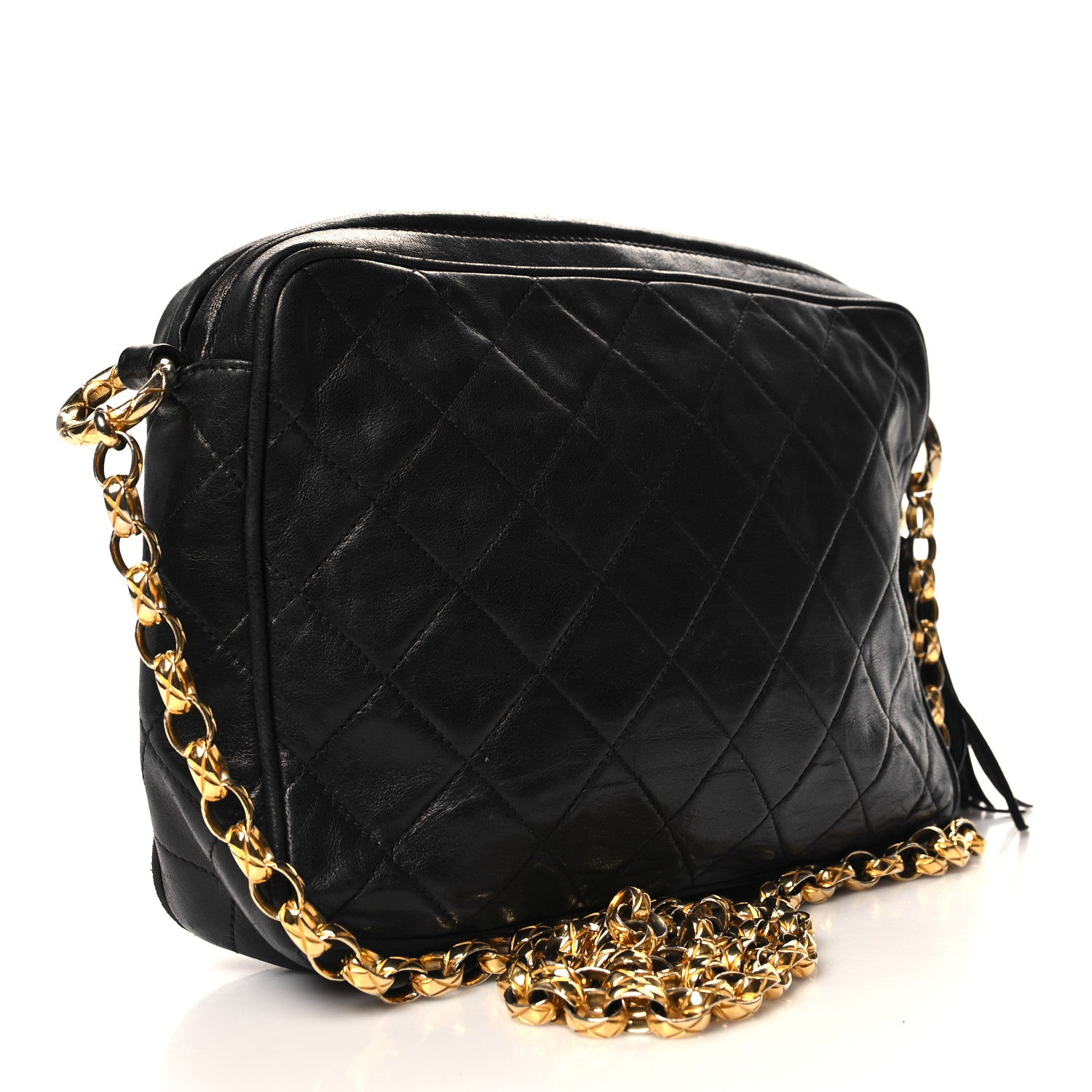 Chanel Lambskin Quilted Tassel Camera Case Black 3 of 14