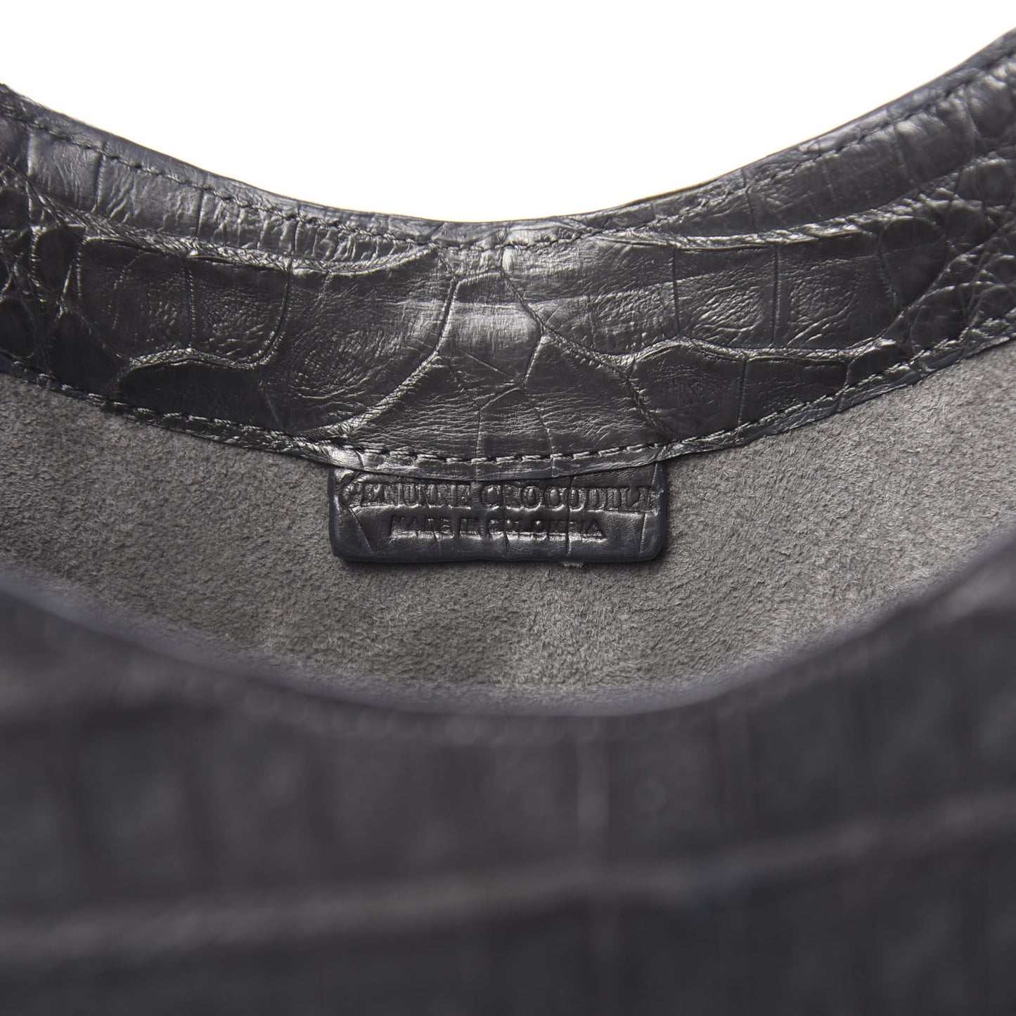 Crocodile Hobo Grey