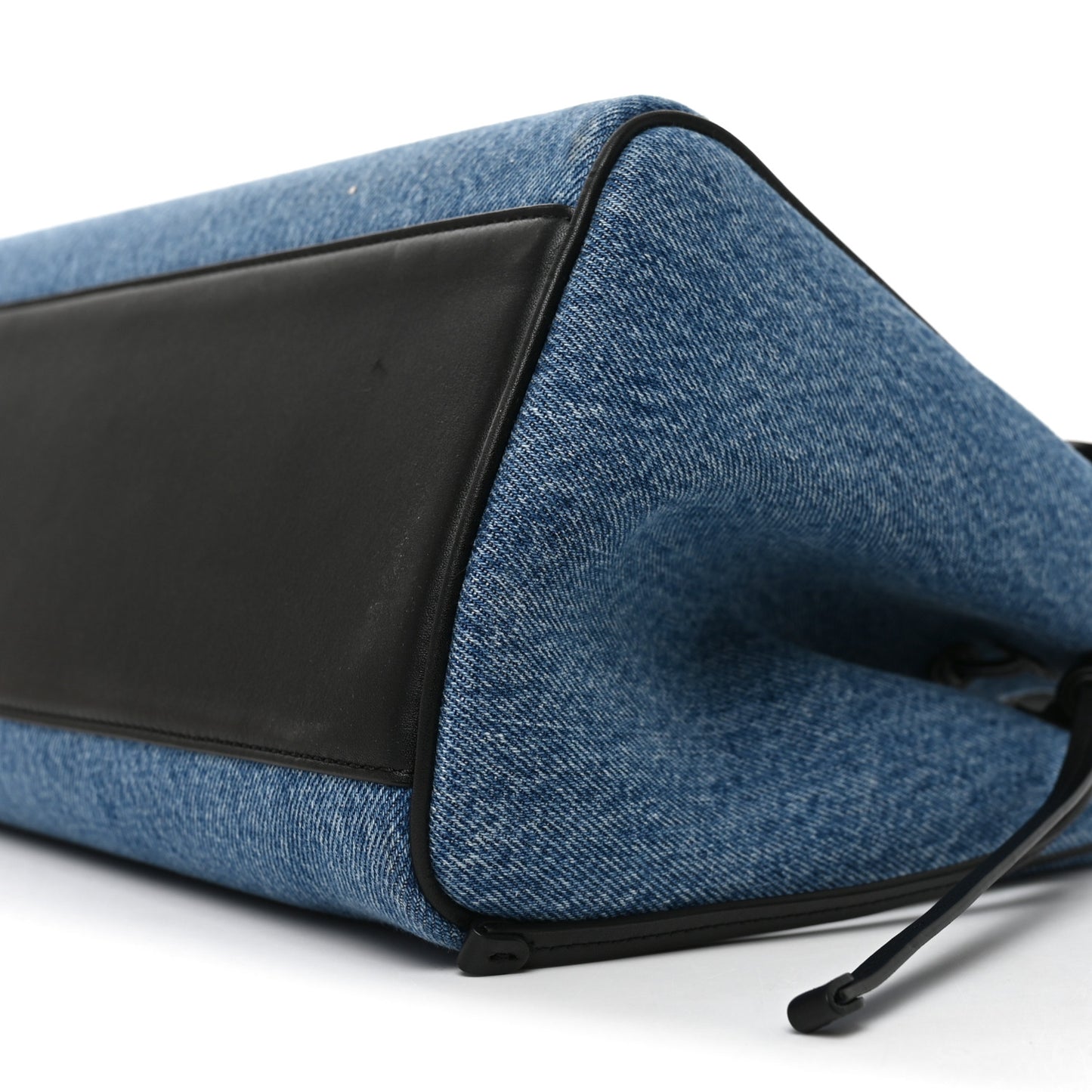 Denim Calfskin Urban Essentials Large Shopping Bag Blue Black