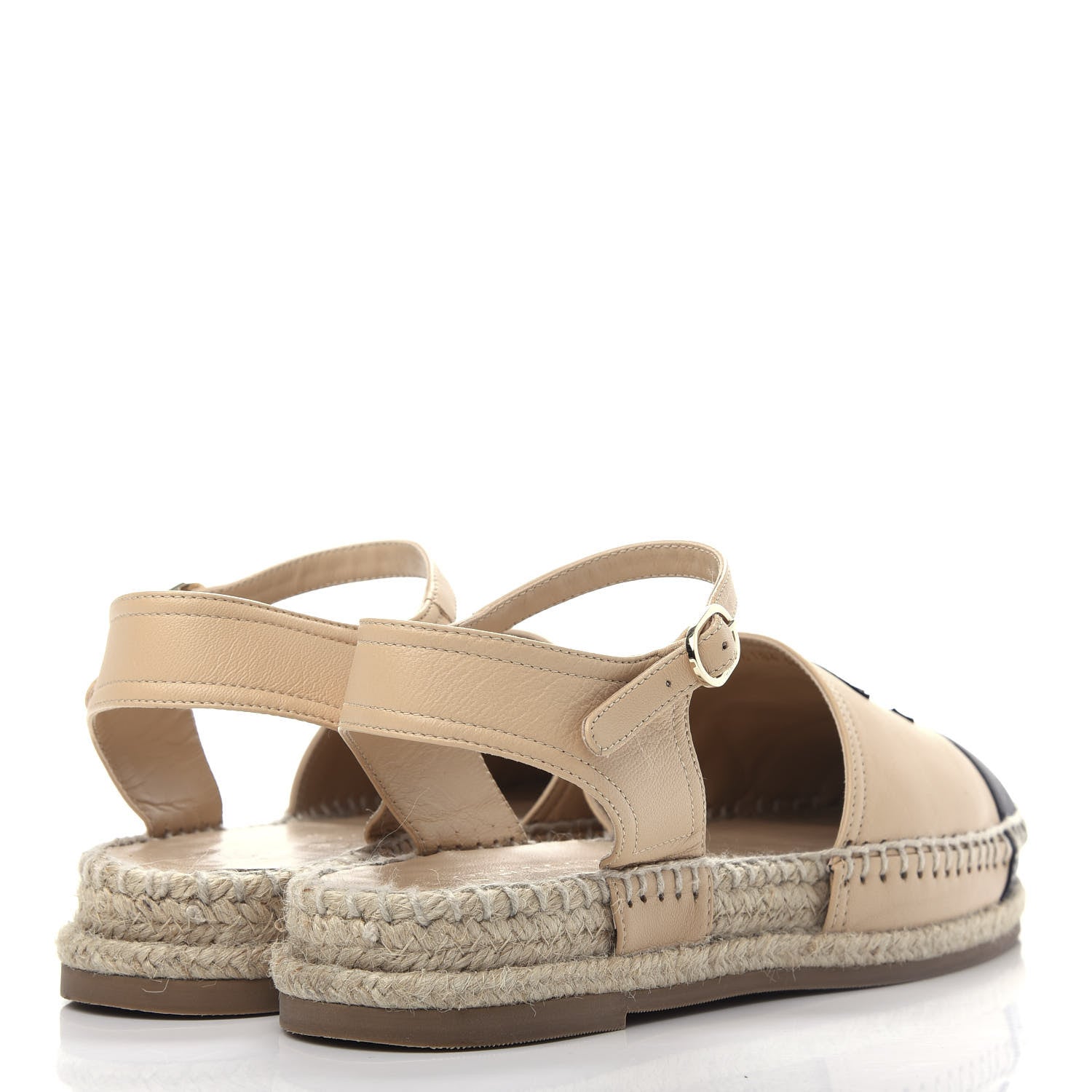 Chanel Lambskin CC Espadrilles 36 Beige Black 4 of 11