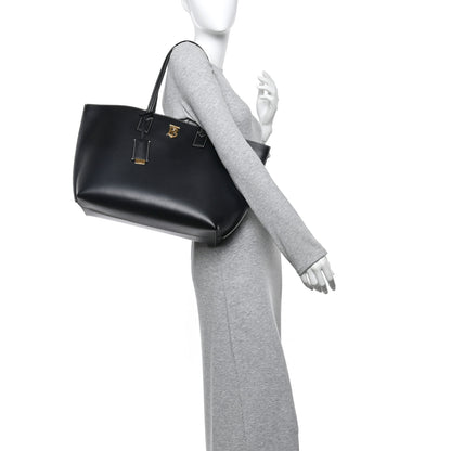Burberry Calfskin Monogram Motif TB Medium Soft Tote Black 2 of 12