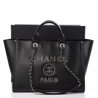 Chanel Caviar Large Studded Deauville Tote Black 9 of 9