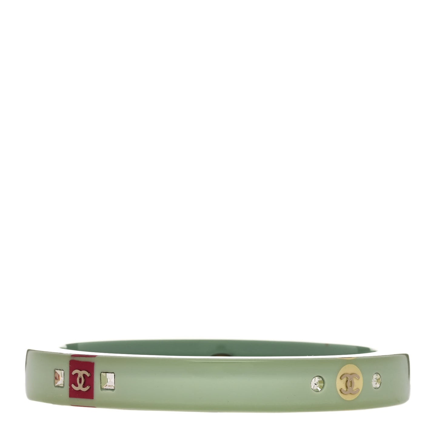 Resin Lucite CC Bangle Bracelet Green