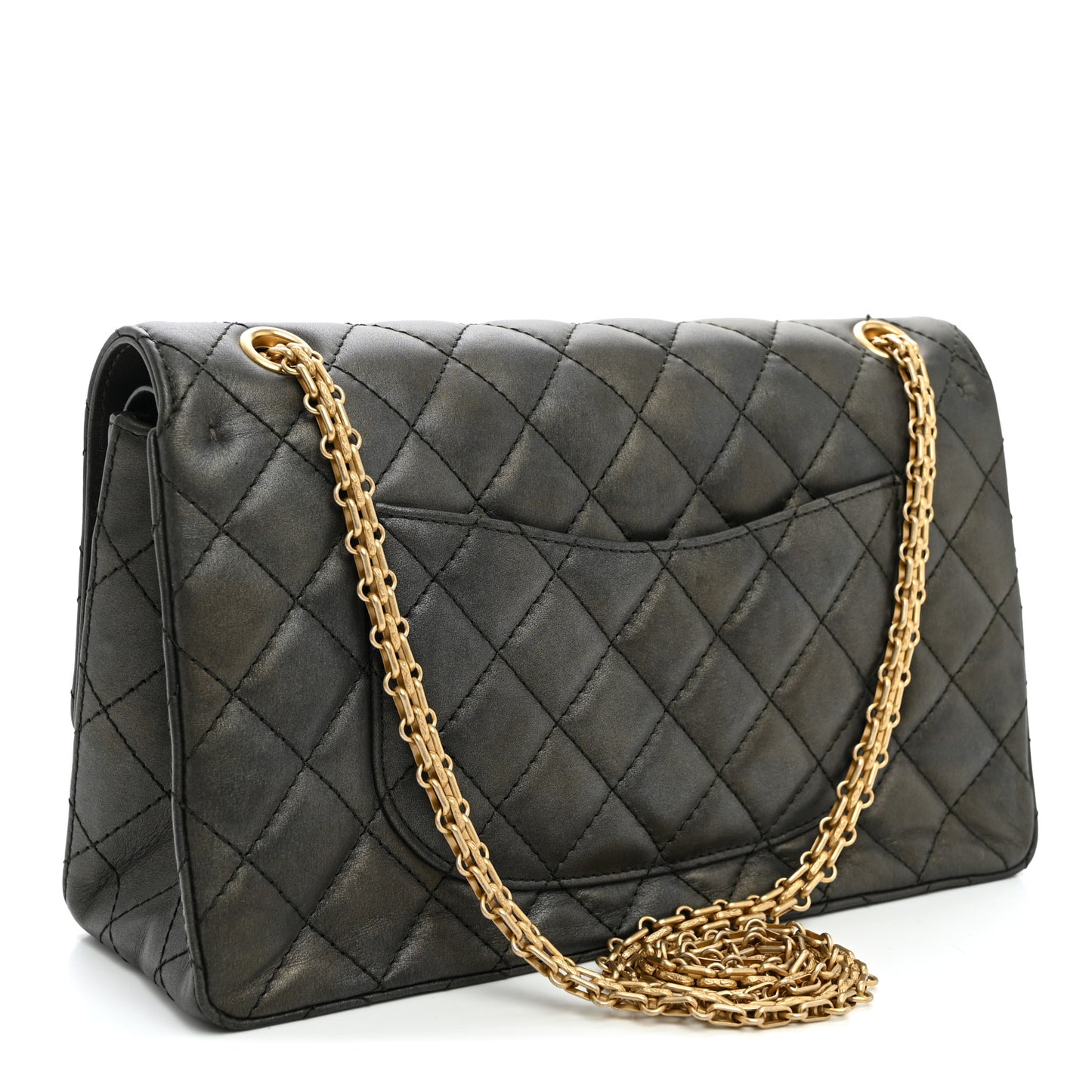 Metallic Calfskin Quilted 2.55 Reissue 226 Flap Charcoal