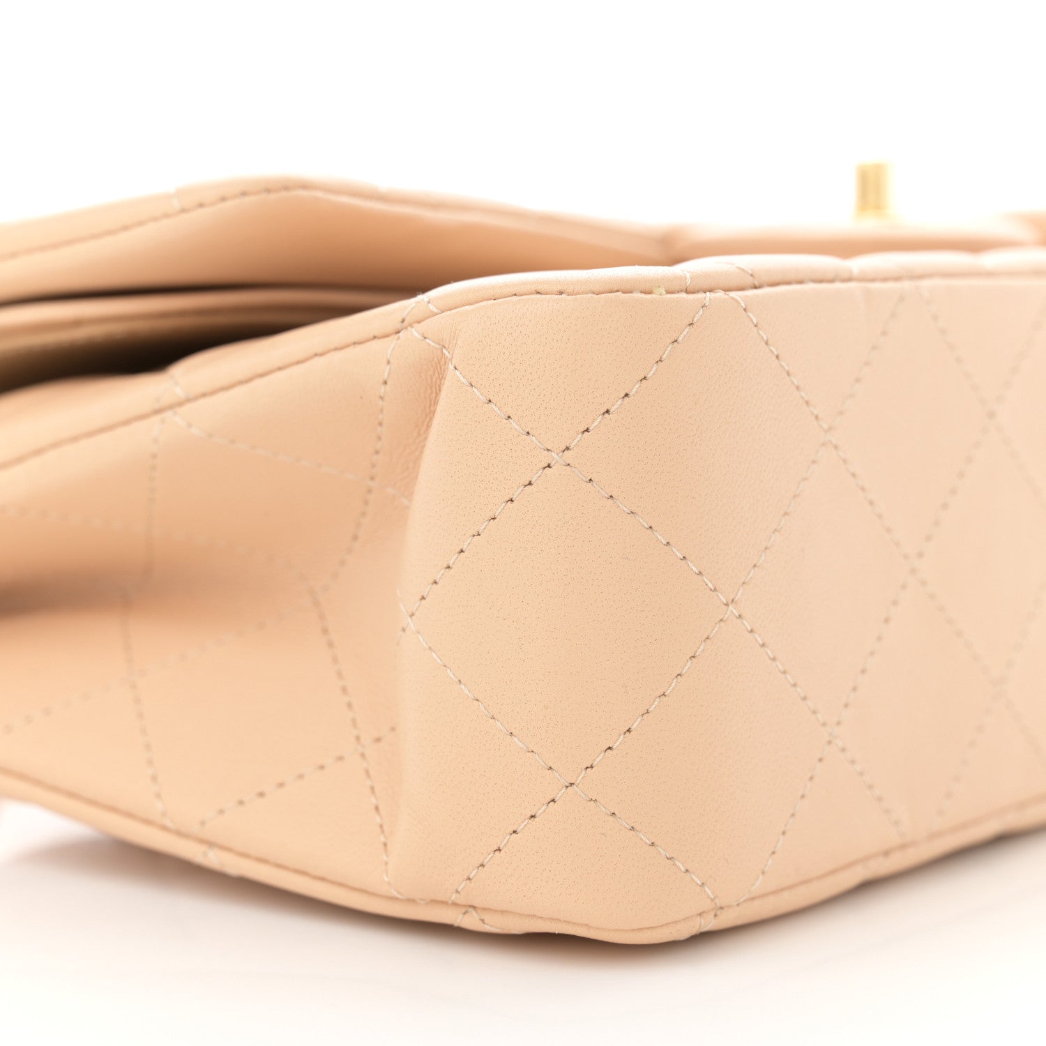 Chanel Lambskin Quilted Medium Double Flap Beige 9 of 10