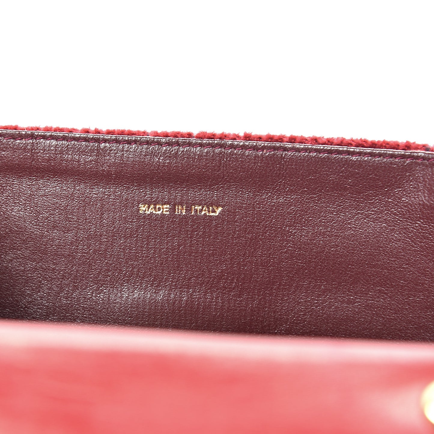 Velvet Quilted Tassel Small Single Flap Dark Red