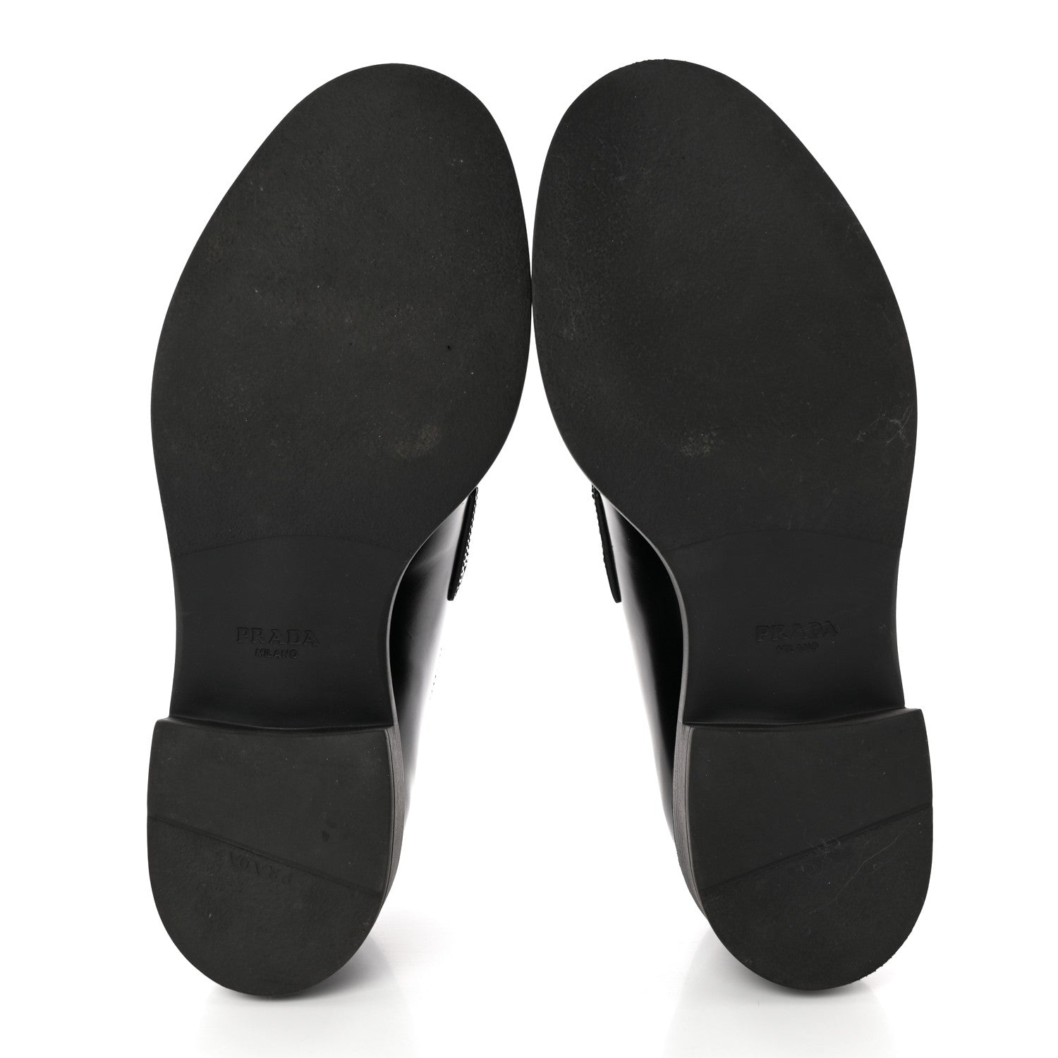 Prada Spazzolato Metal Triangle Logo 50mm Loafers 39 Black 5 of 13