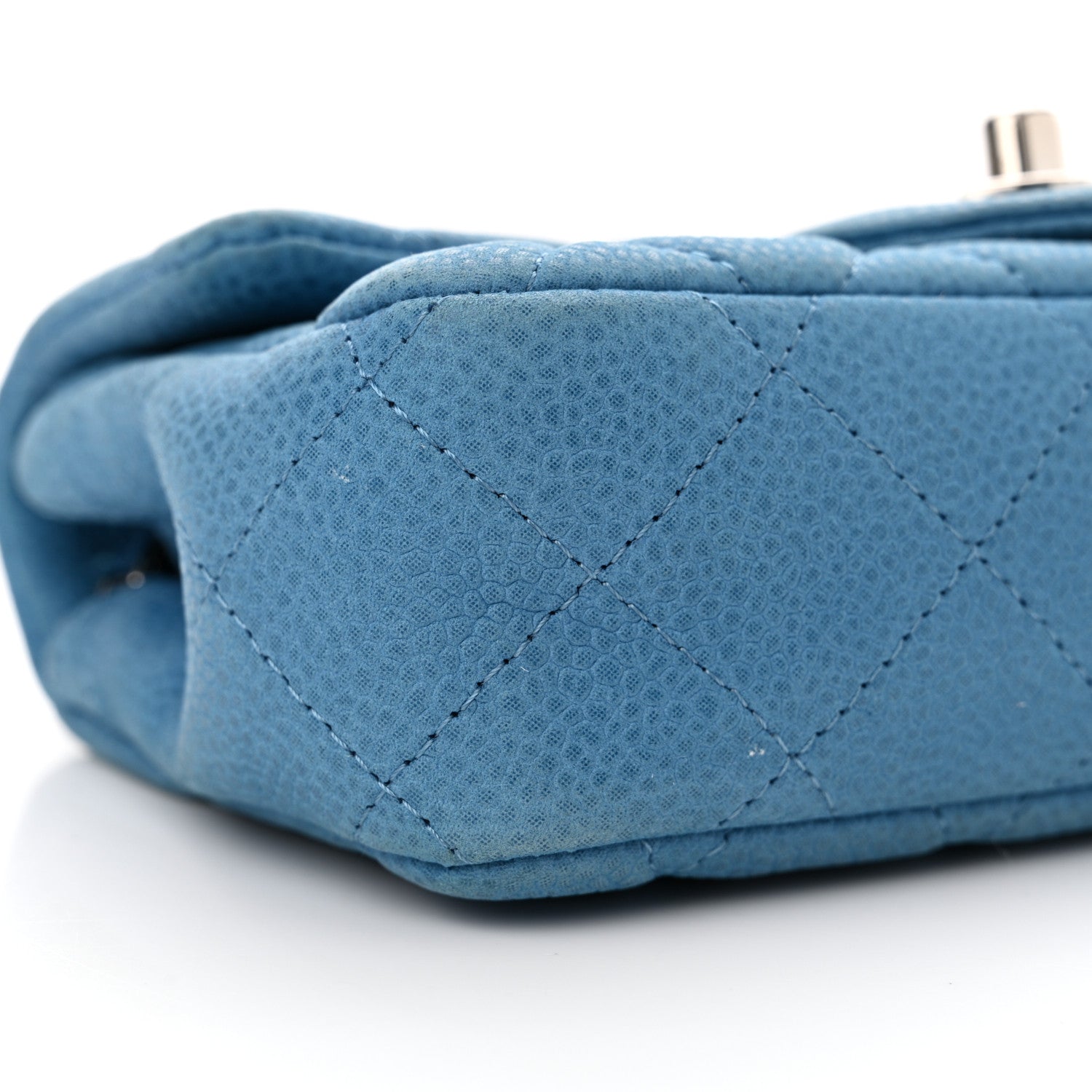Chanel Iridescent Caviar Quilted Extra Mini Flap Light Blue 9 of 16