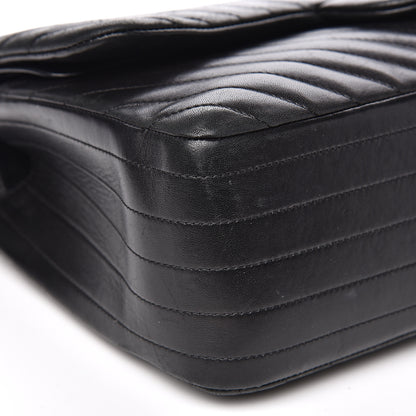 Chanel Lambskin Chevron Quilted Jumbo Double Flap So Black 9 of 18