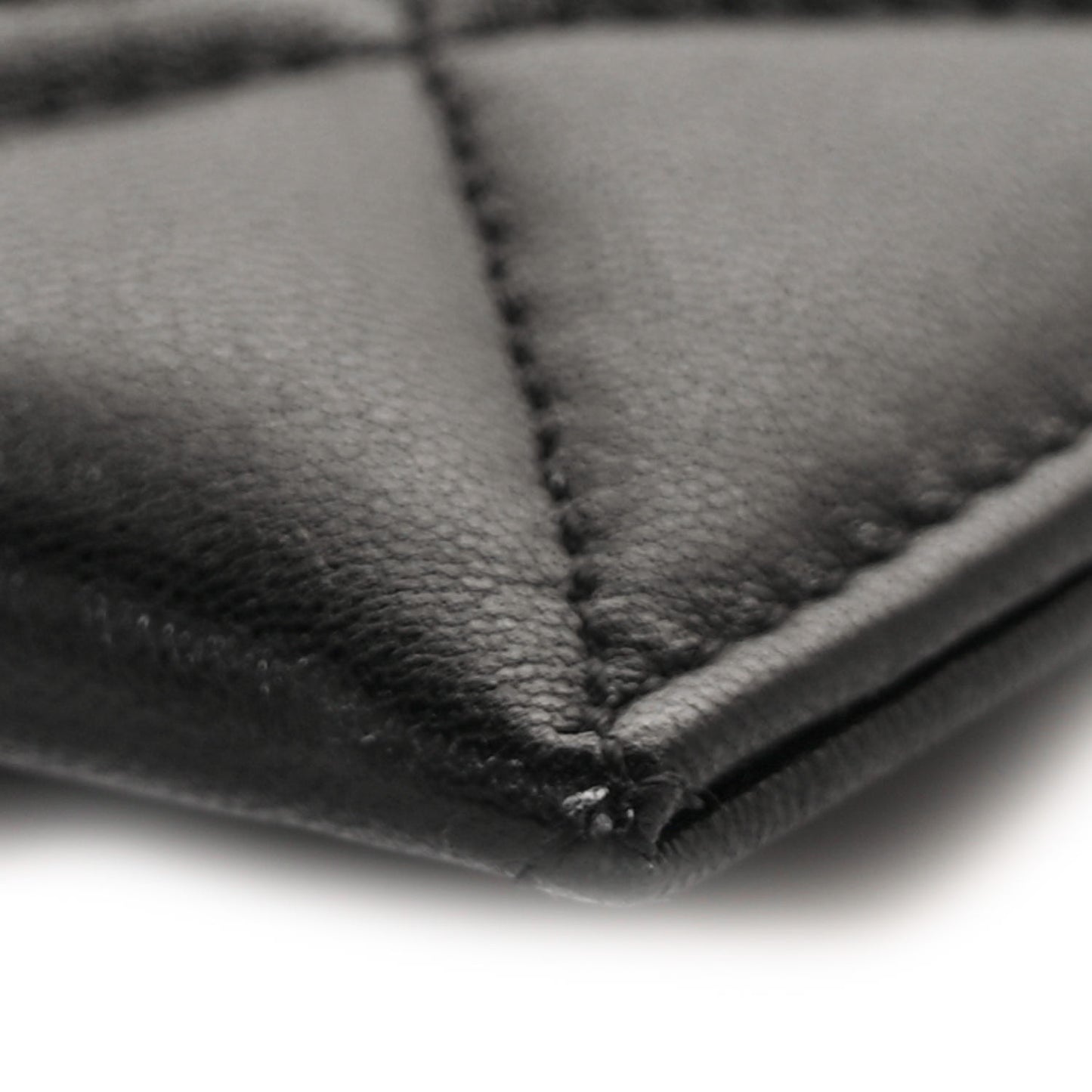 Lambskin Quilted Chanel 19 Card Holder Black
