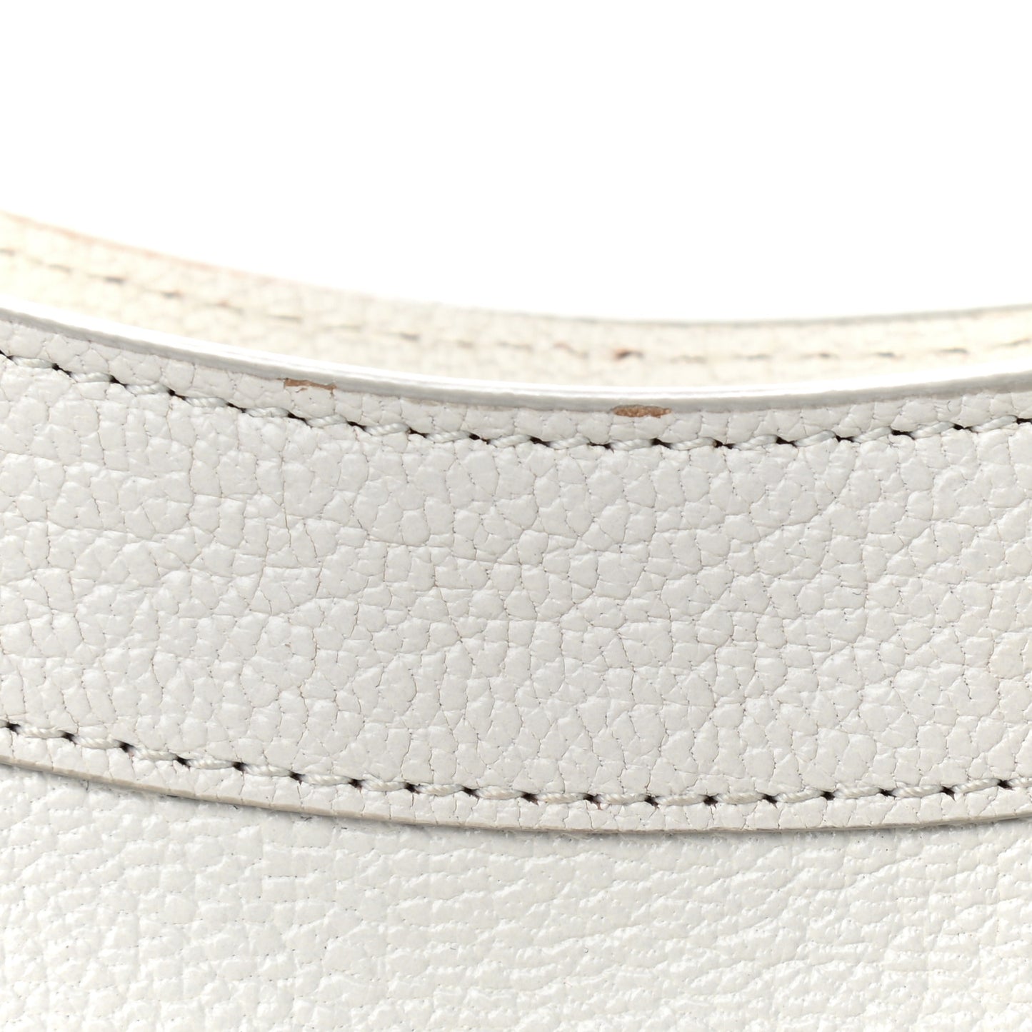 Chevre Silver Metallic Edge Hardware City White