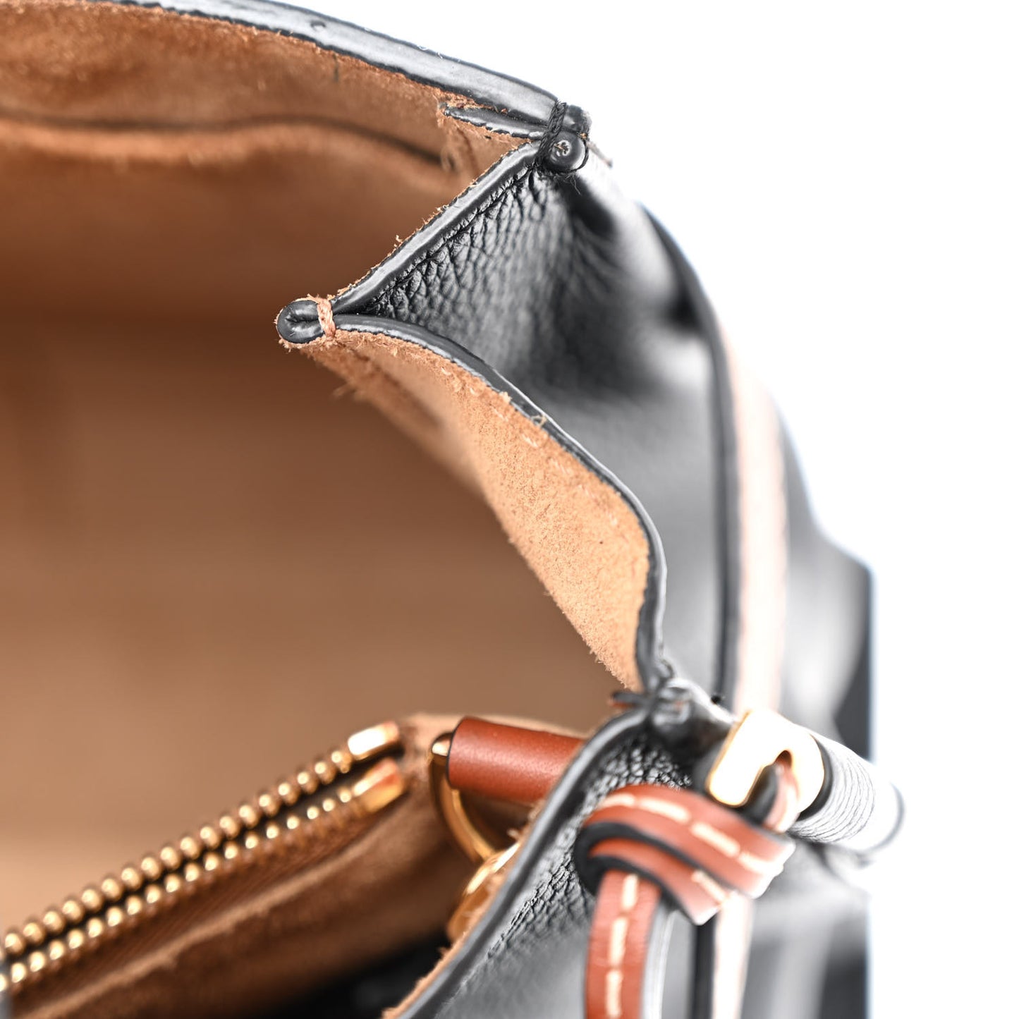 Calfskin Small Gate Tote Pecan Black