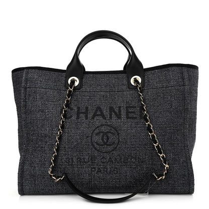 Chanel Lurex Boucle Medium Deauville Tote Black 1 of 10