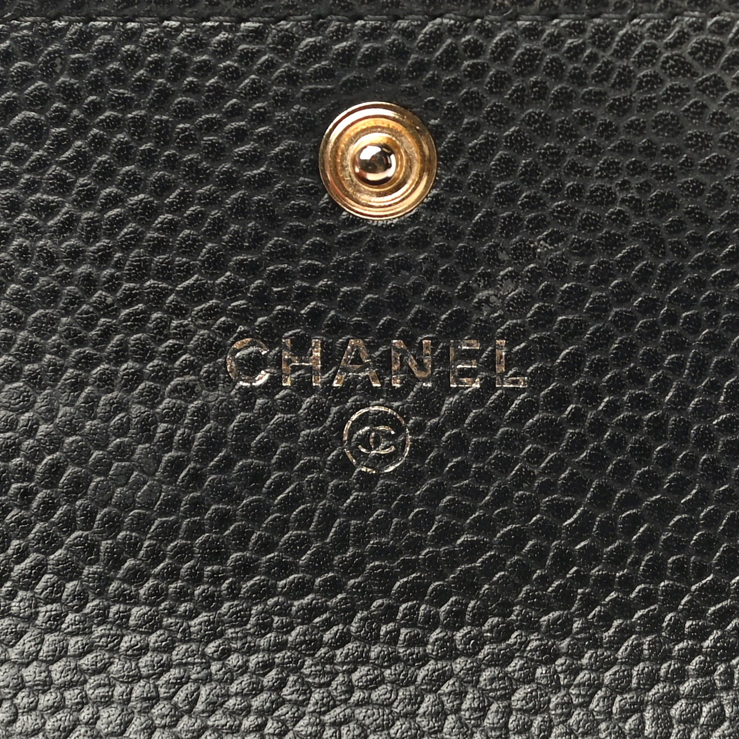 Caviar Quilted Flap Card Holder Black