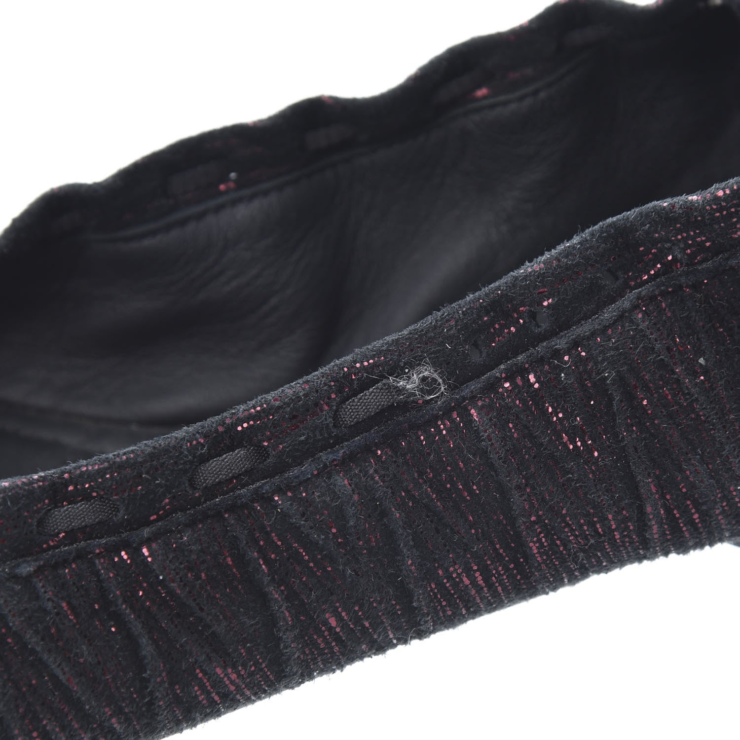 Chanel Metallic Suede CC Elastic Cap Toe Ballerina Flats 35.5 Pink Black 11 of 11