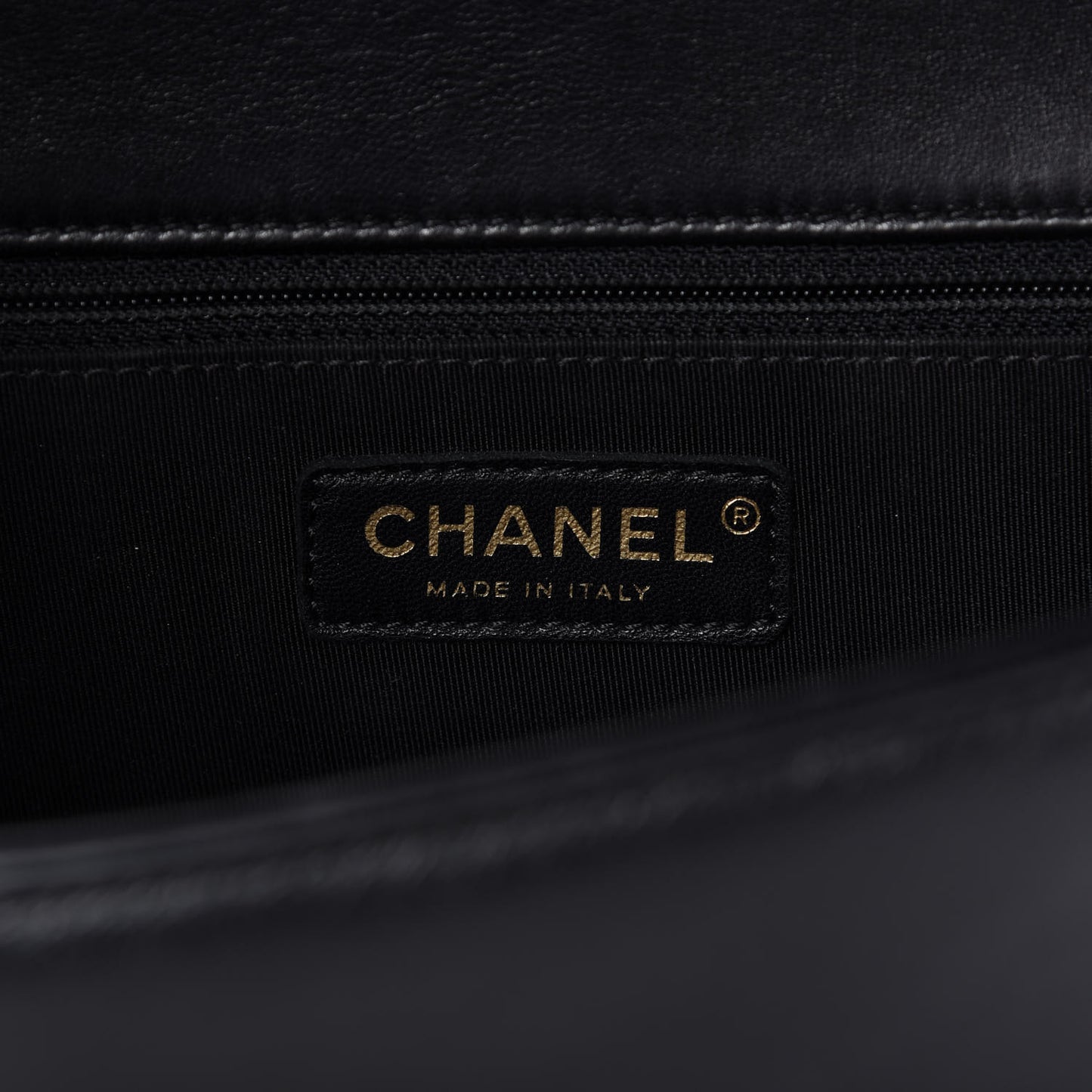 Lambskin Chevron Medium Boy Flap Black