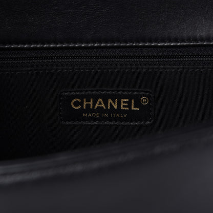 Chanel Lambskin Chevron Medium Boy Flap Black 8 of 10
