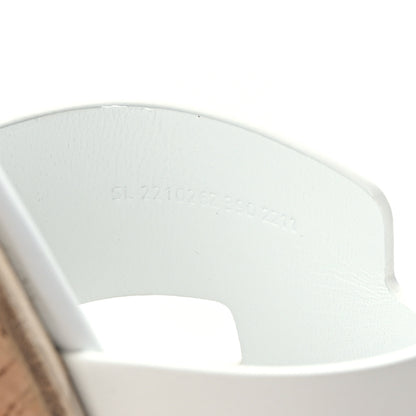 Hermes Calfskin Cork Eze 30 Sandals 39 White 6 of 9