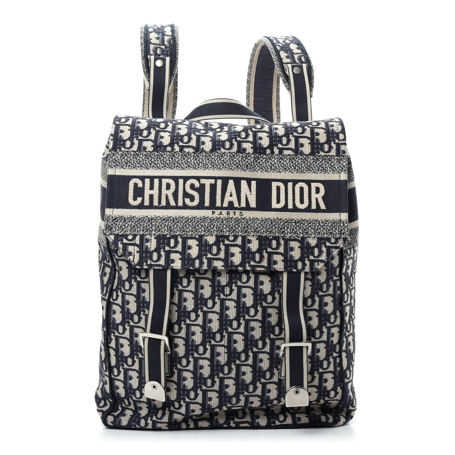 Christian Dior Oblique Backpack Blue White 1 of 8