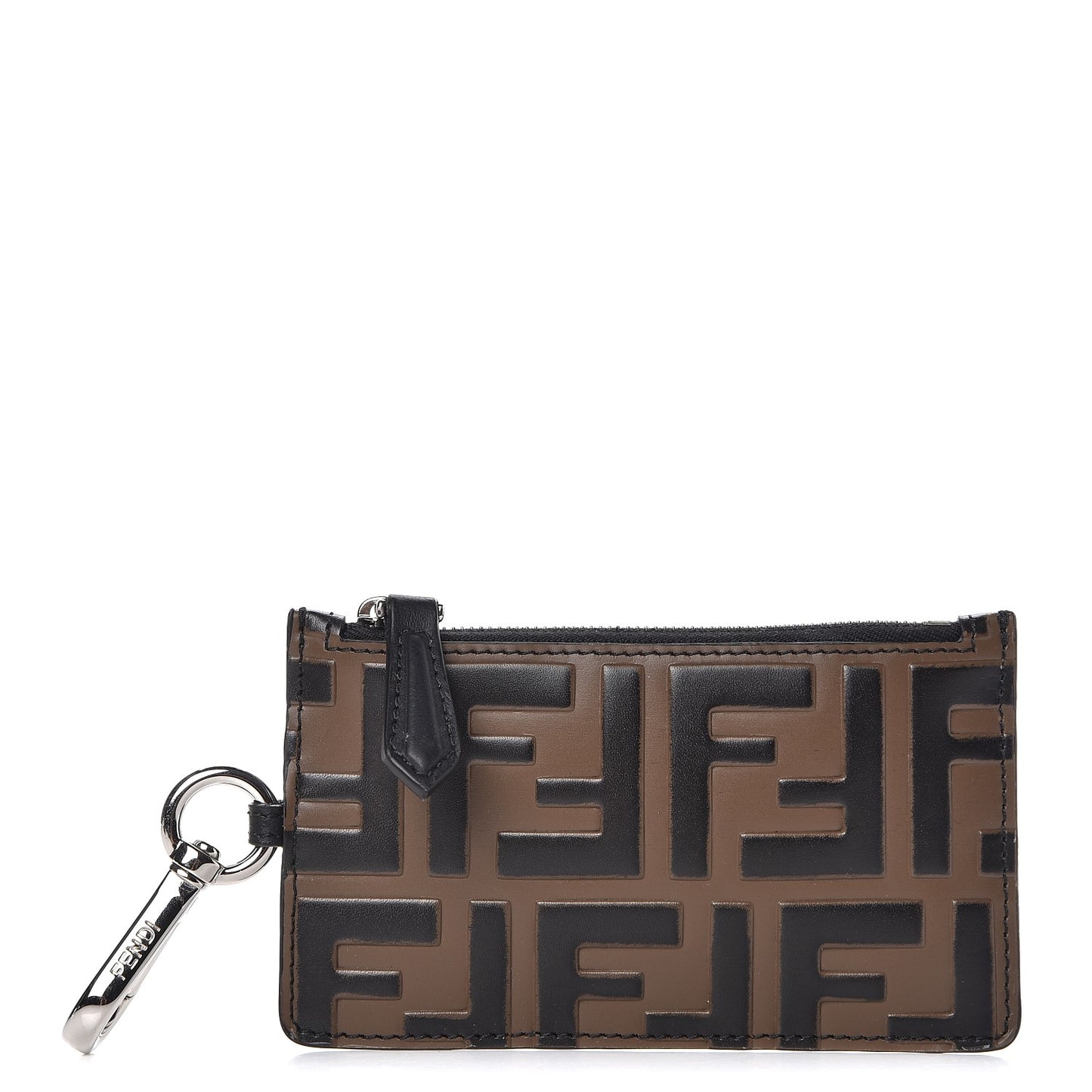 Vitello Century Bi-Color FF 1974 Embossed Coin Purse Maya Black