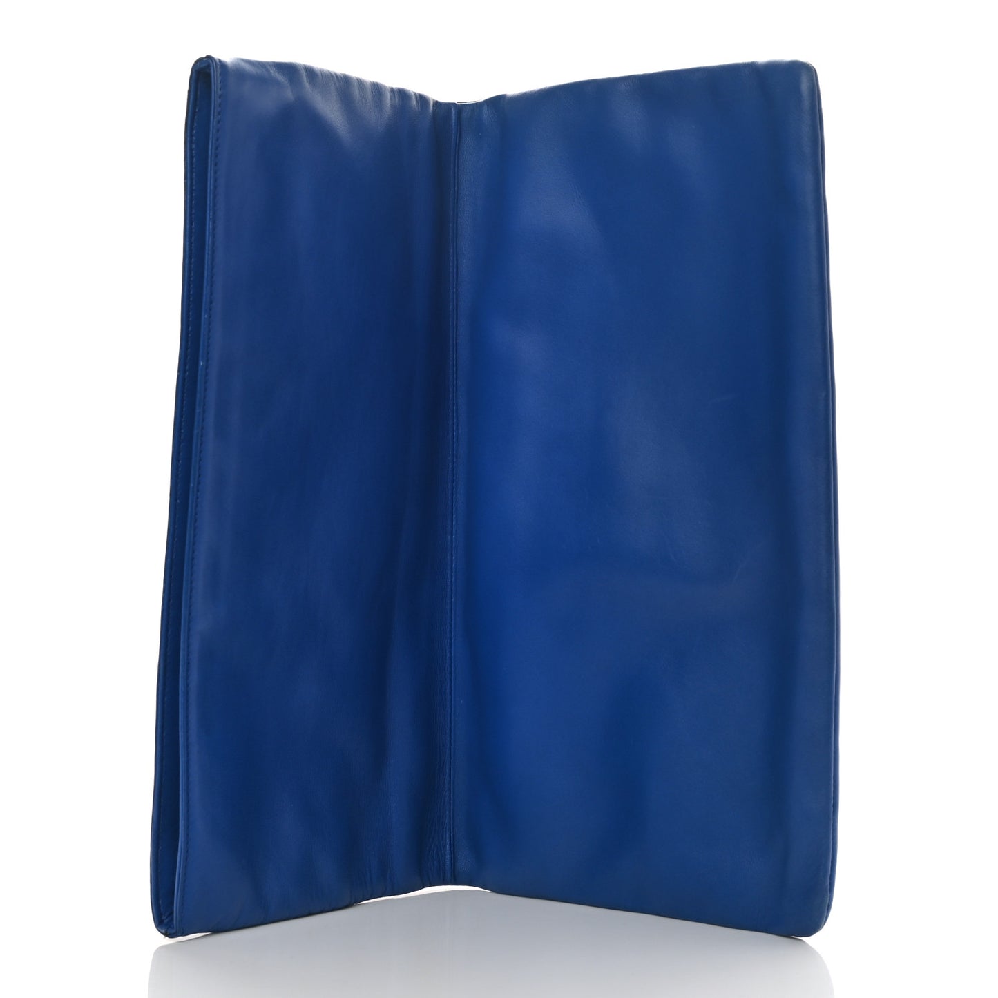 Smooth Calfskin Letters Fold-Over Clutch Blue