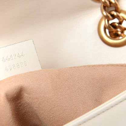 Gucci Calfskin Matelasse Mini GG Marmont Shoulder Bag White 9 of 11