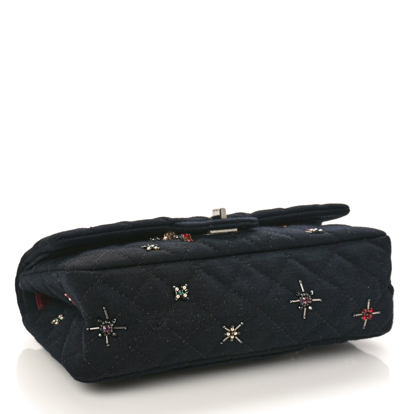 Jersey Quilted Embellished 2.55 Reissue 225 Flap Black
