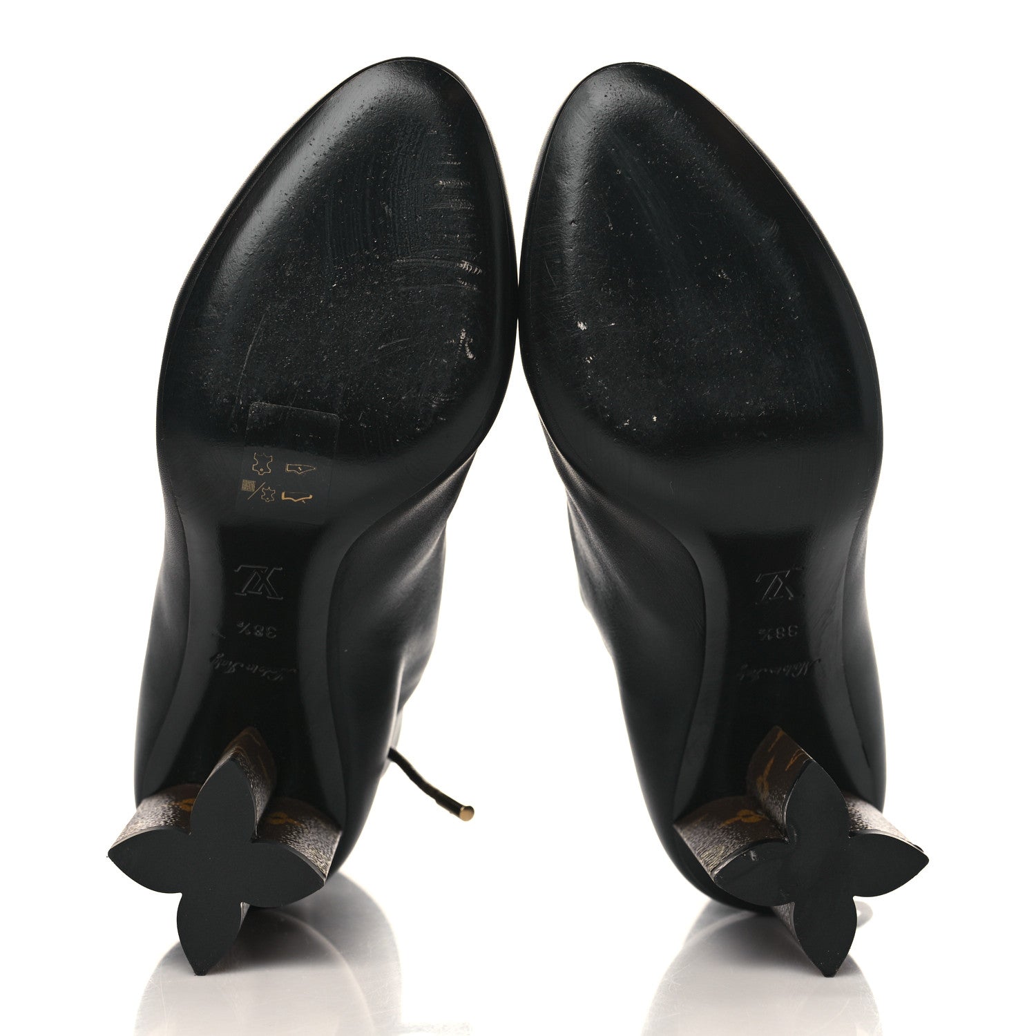 Louis Vuitton Calfskin Monogram Drawstring Ankle Boots 38.5 Black 5 of 9