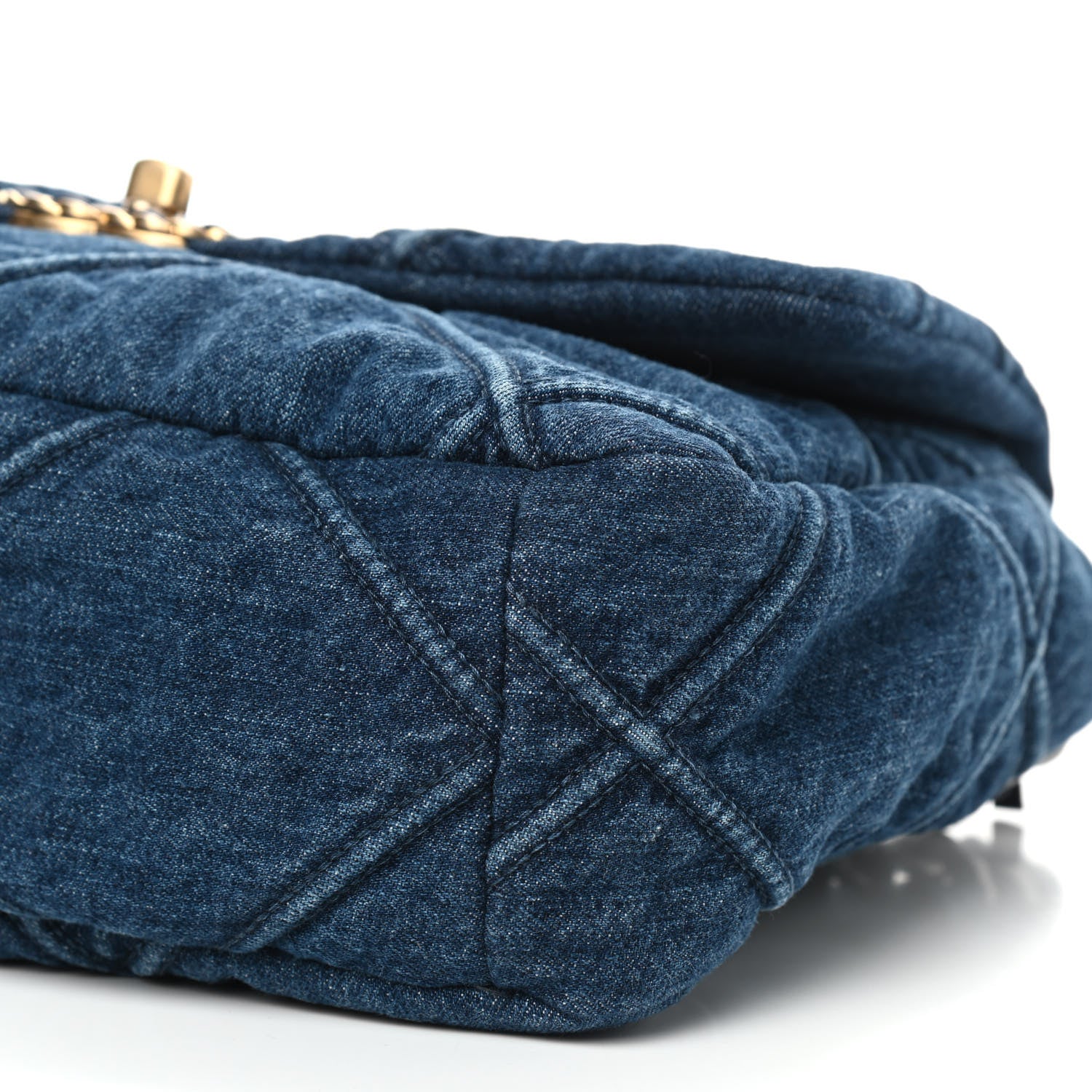 Chanel Denim Quilted Large Chanel 19 Flap Blue 7 of 9